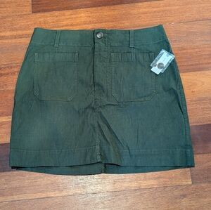 Maeve Anthropologie Dark Green Mini Skirt with Front Pockets NWT